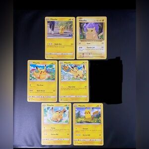 6 Card Pikachu Pokemon Lot 027/078 35/108 30/111 049/195 065/202 049/203